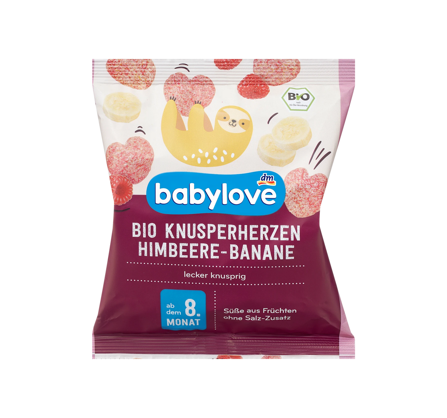 Babysnack Crunchy Hearts Raspberry Banana, from 8 months, 30 g