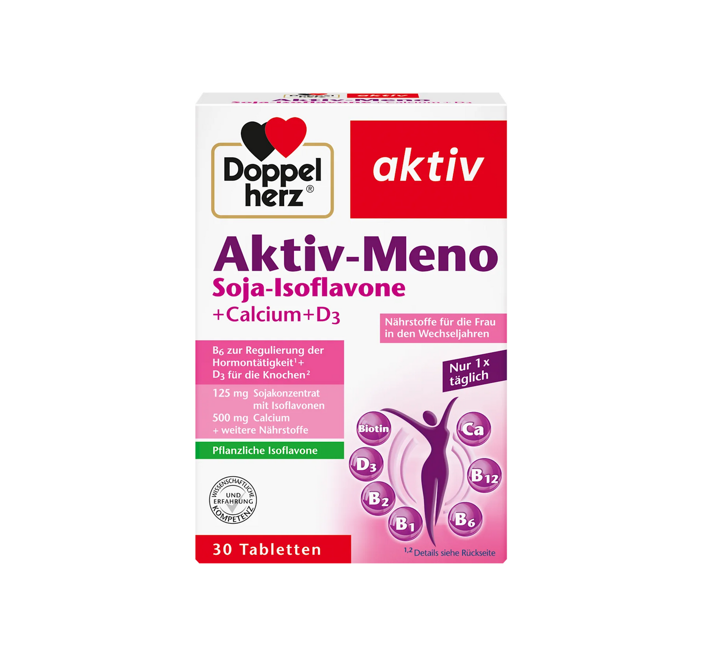 Comprimidos Aktiv-Meno de isoflavonas de soja + calcio + vitamina D3 30 uds., 52,1 g