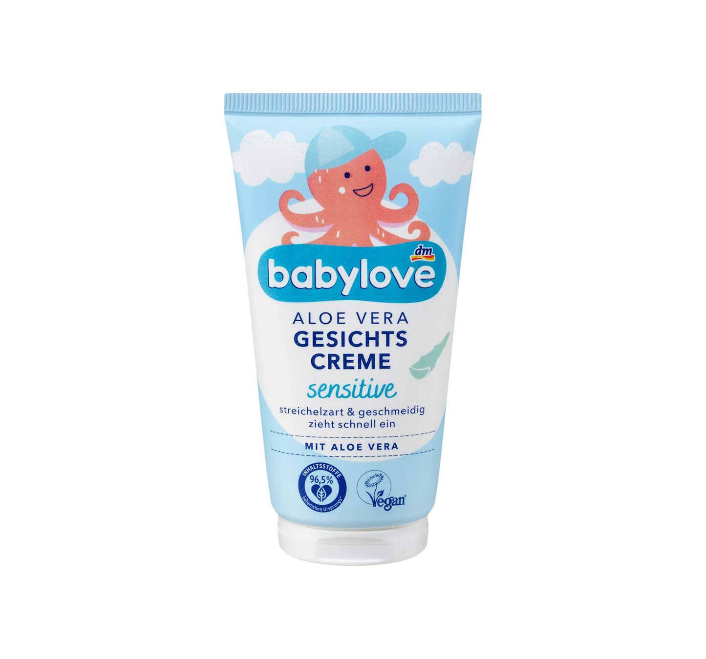 Crema facial sensible de aloe vera, 75 ml