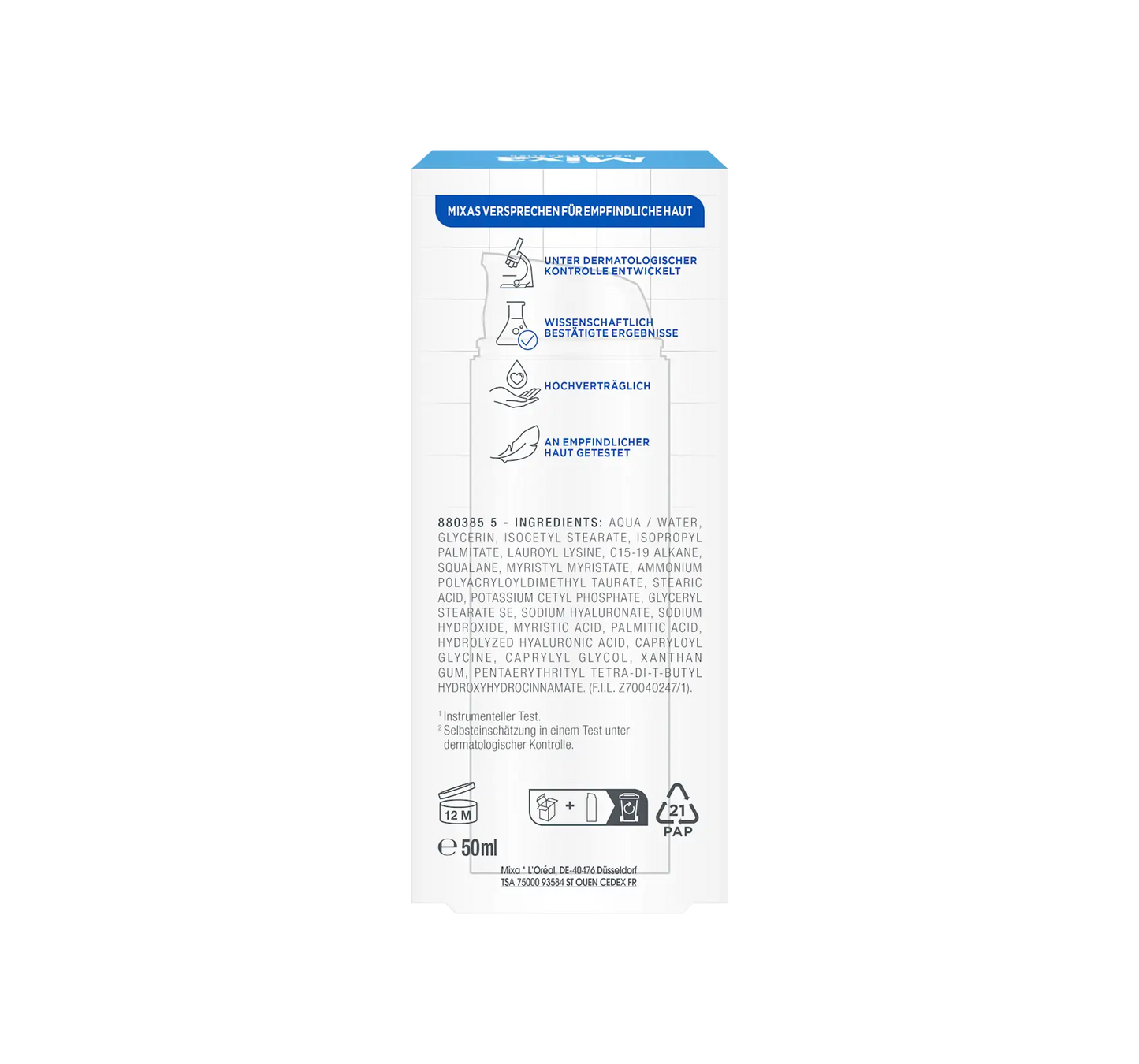 Crème visage anti-dessèchement, acide hyaluronique, 50 ml