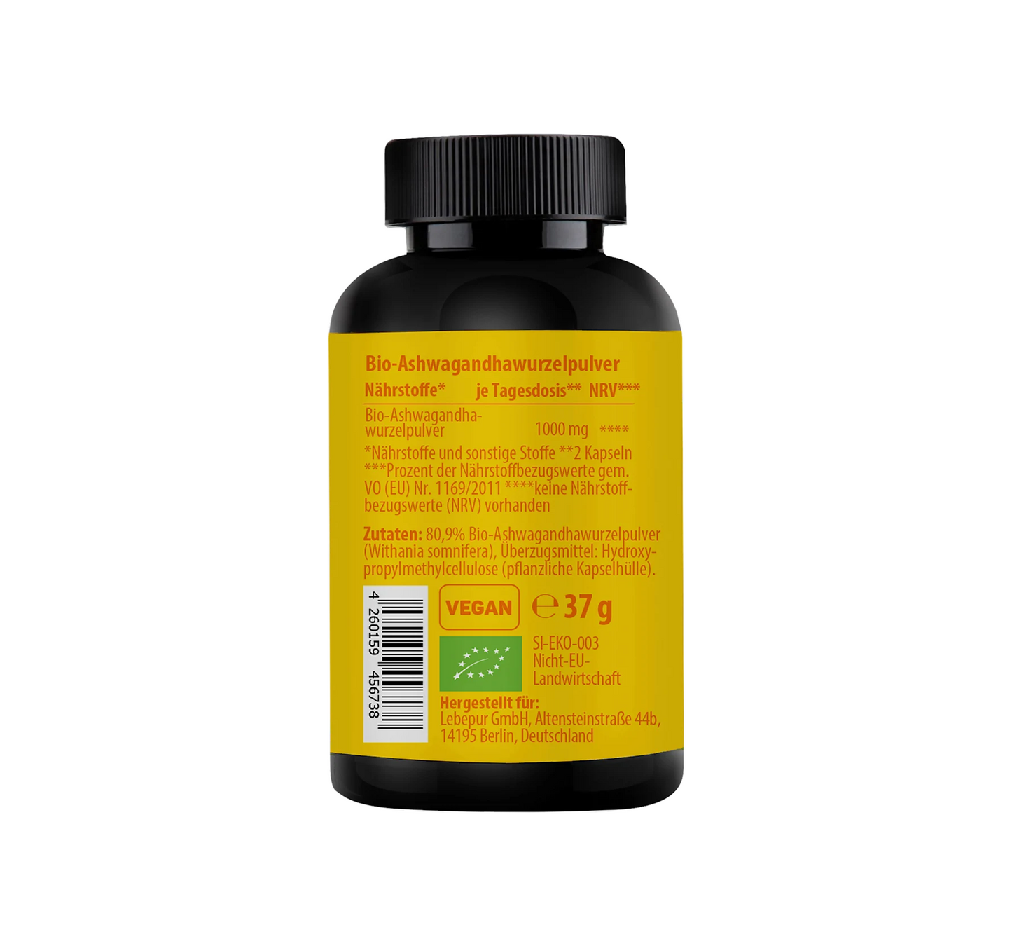 Ashwagandha capsules 60 pieces, 37 g