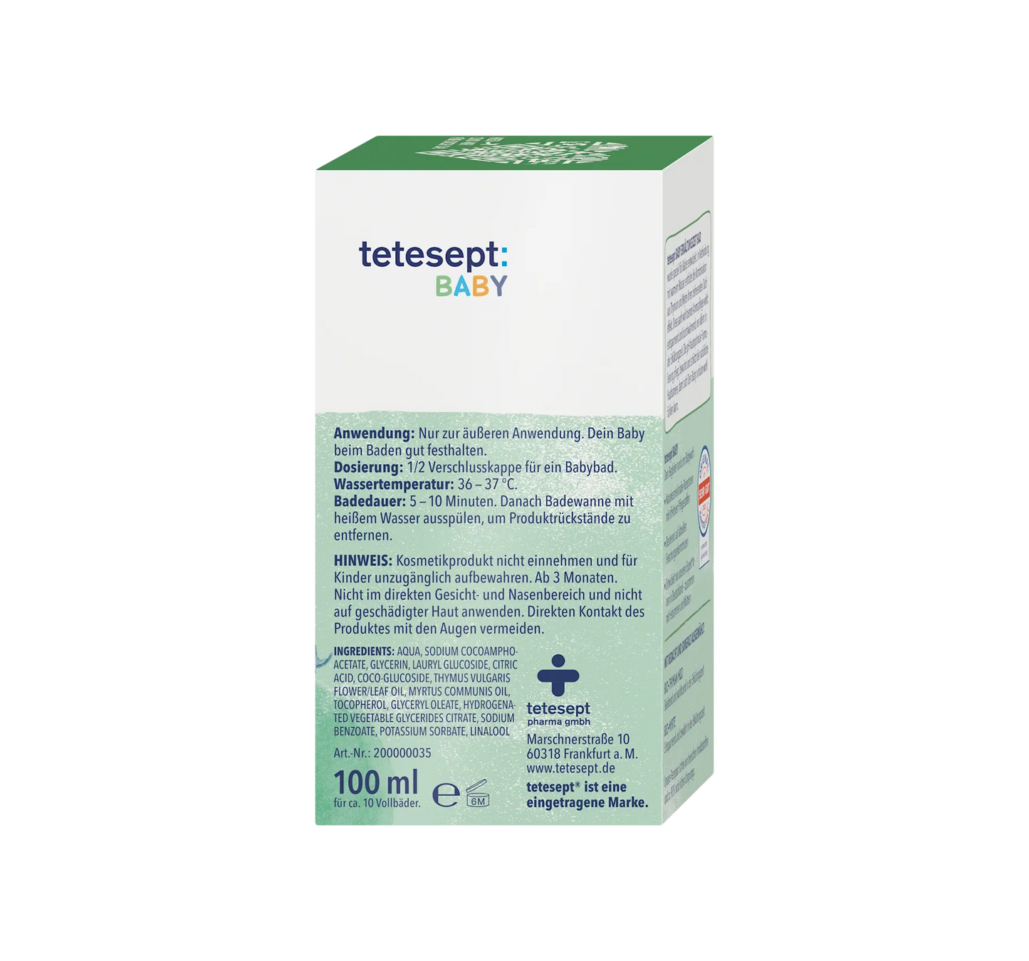 Bain froid pour bébé au thym et au myrte, 100 ml