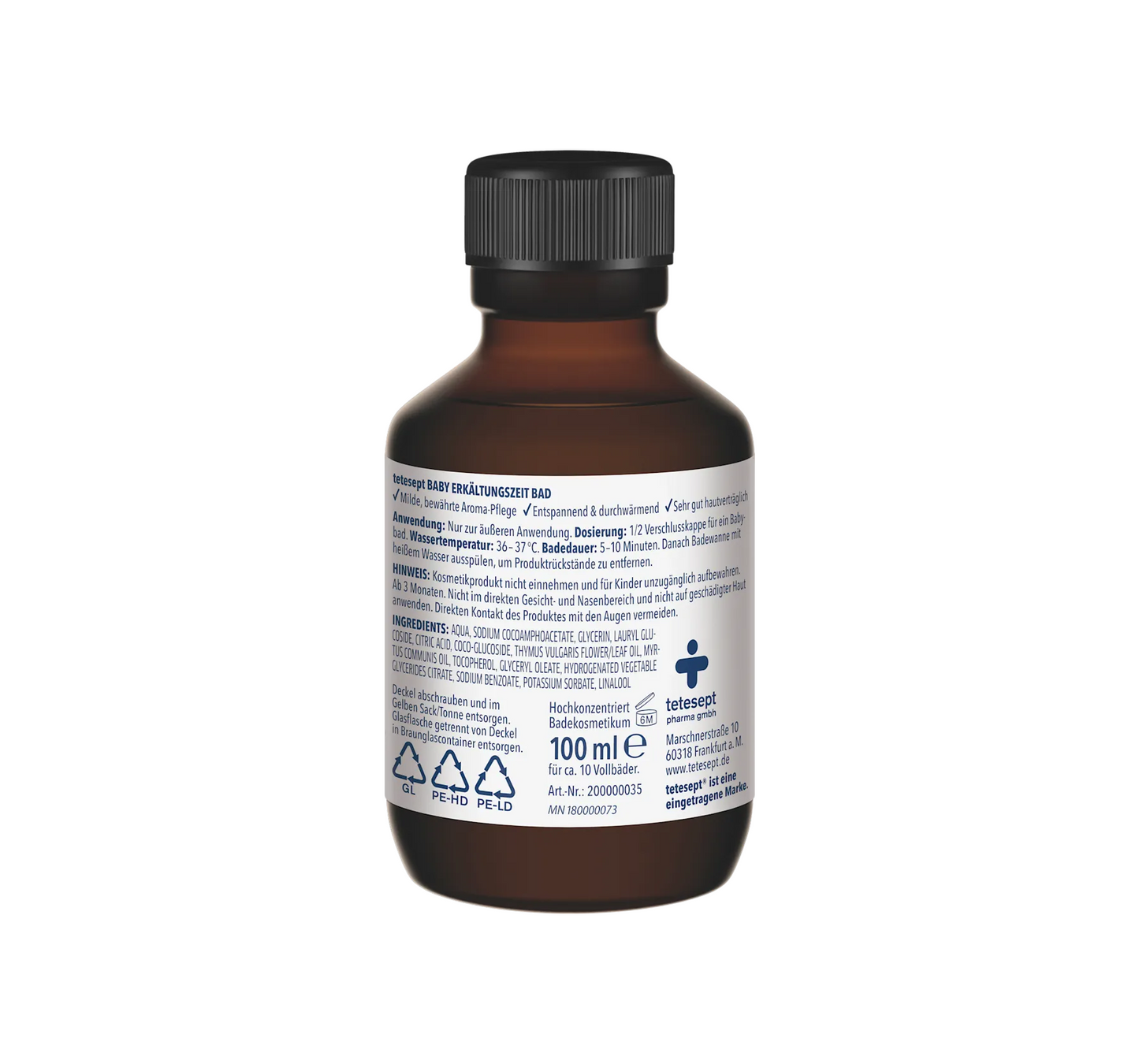 Bain froid pour bébé au thym et au myrte, 100 ml