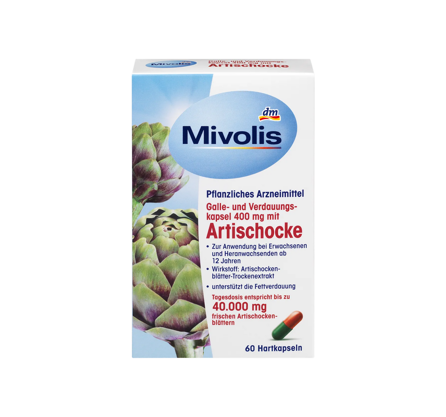 Bile and Digestive Capsules 400 mg with Artichoke, 60 pcs
