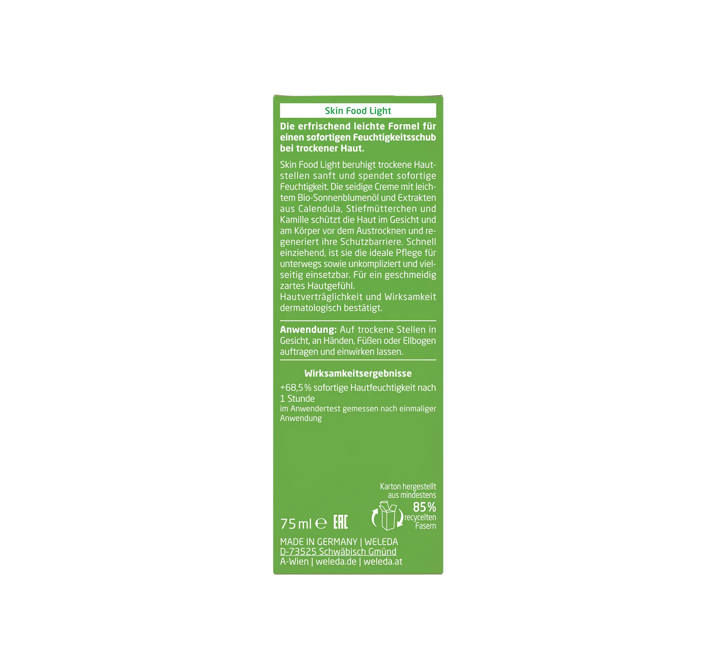 Body and face cream Skin Food Light, 75 ml