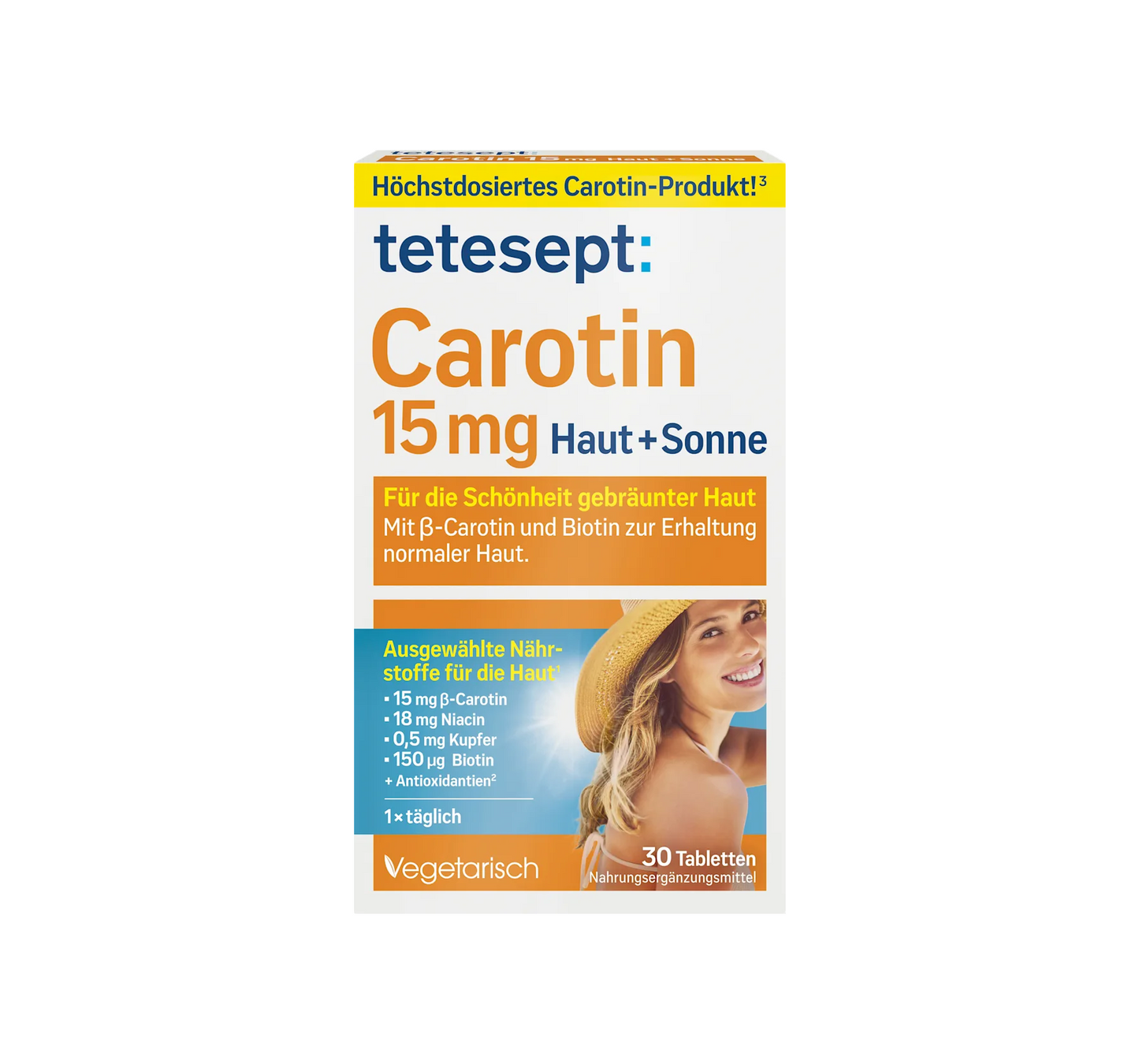 Comprimés de carotène peau + soleil 30 pièces, 15,3 g