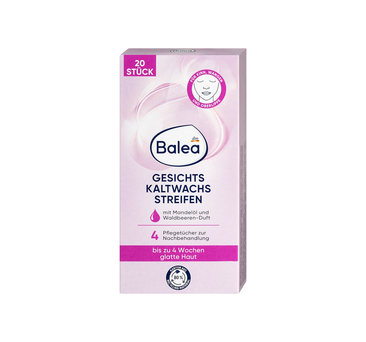 Cold wax strips for the face, 20 pieces