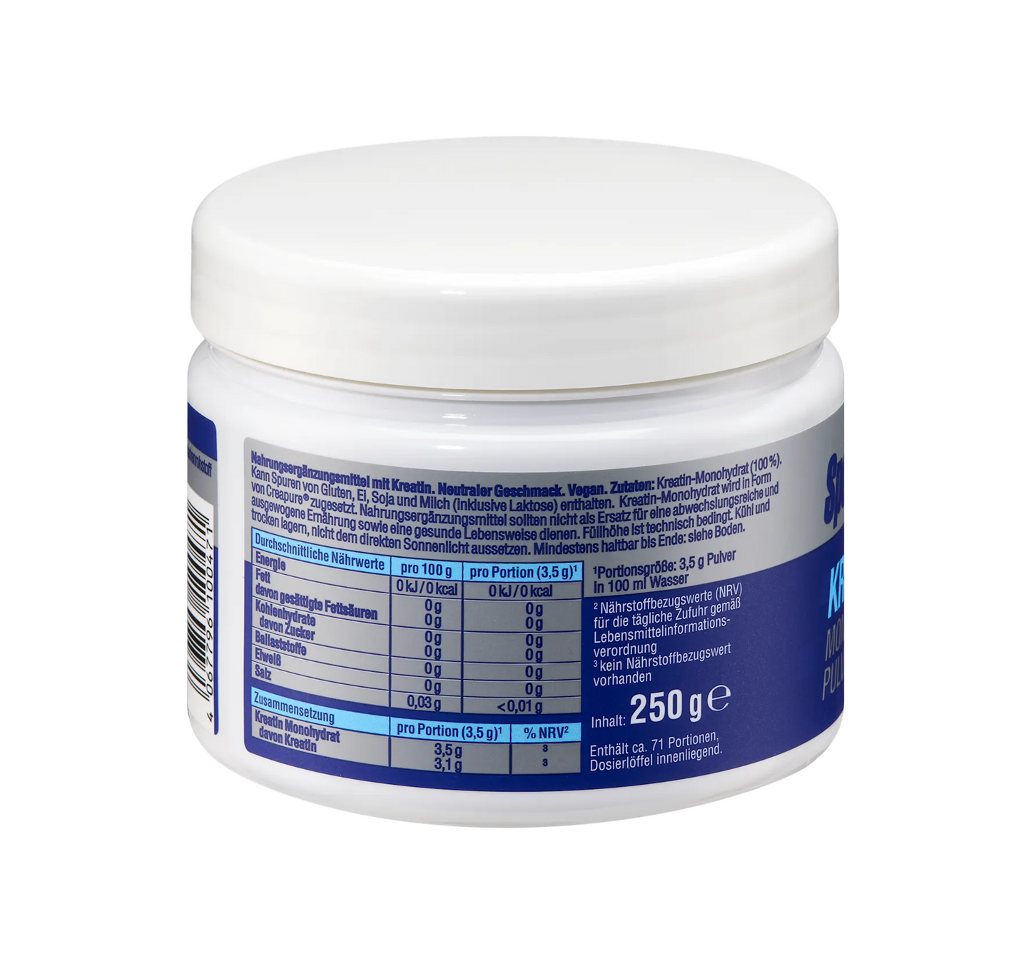 Creatine monohydrate powder, 250 g
