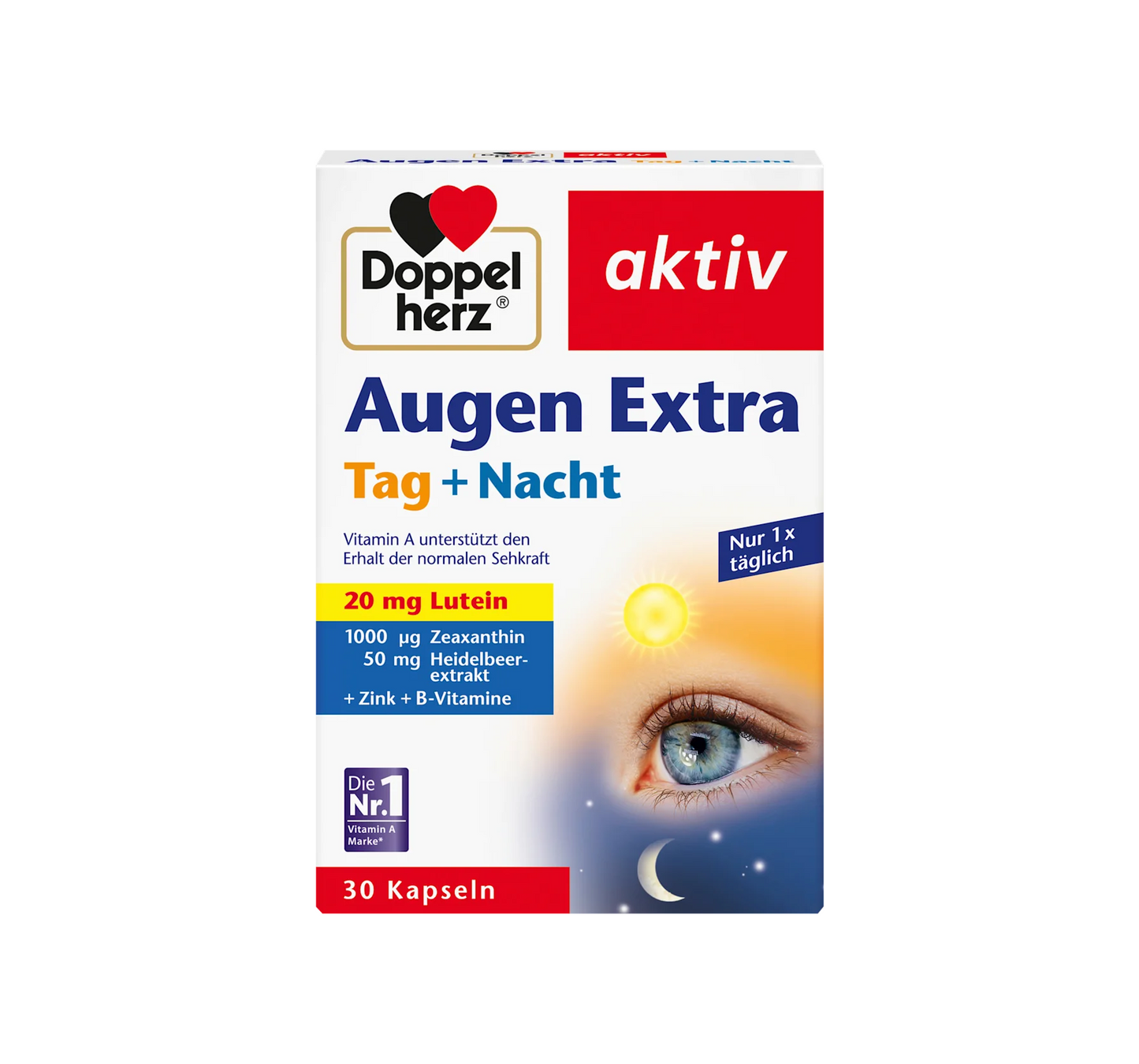 Cápsulas Eye Extra Dia + Noite, Luteína e Zeaxantina 30 unidades, 16,2 g