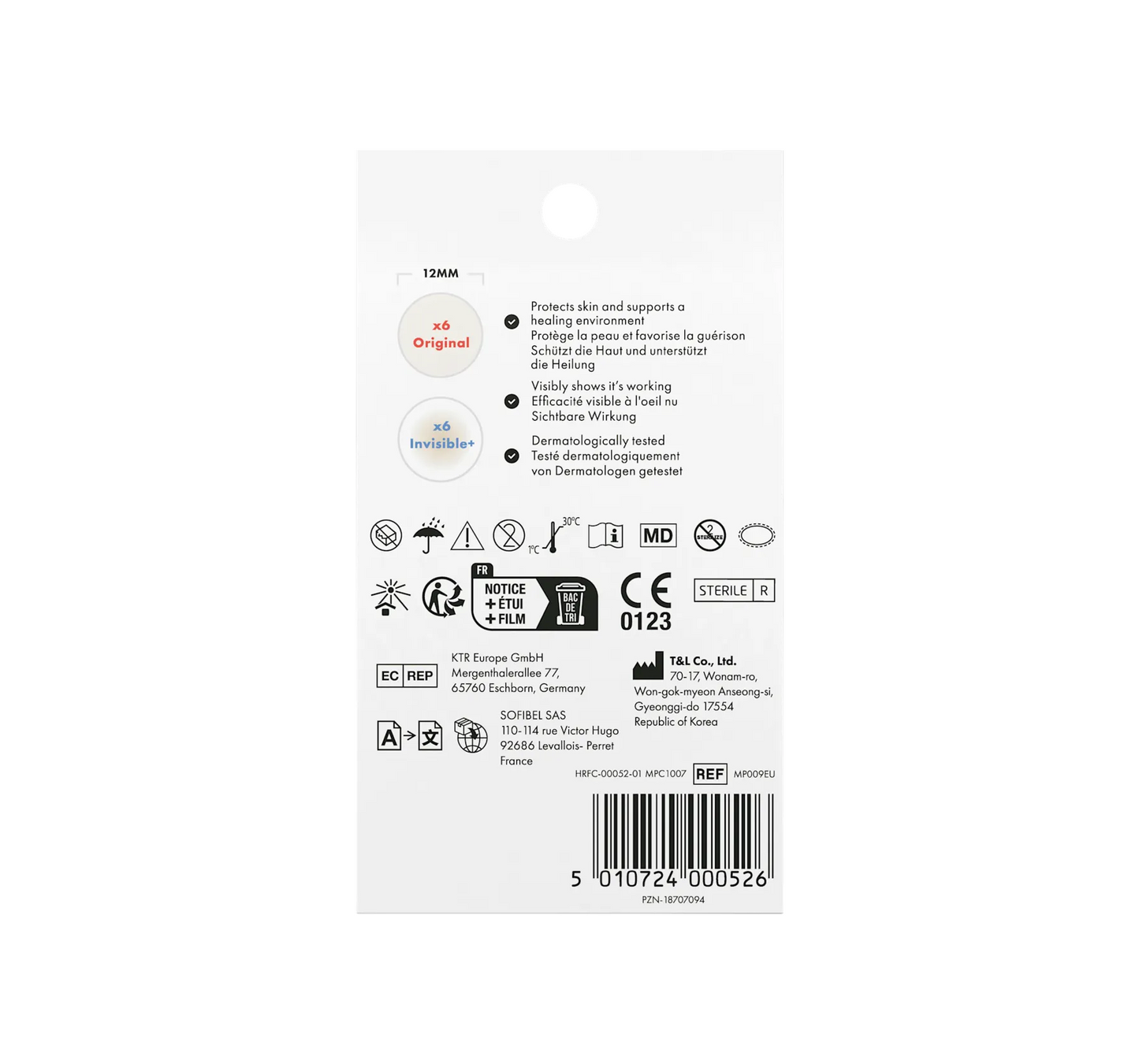Ansiktsremsor Mighty Patch Duo, 12 st