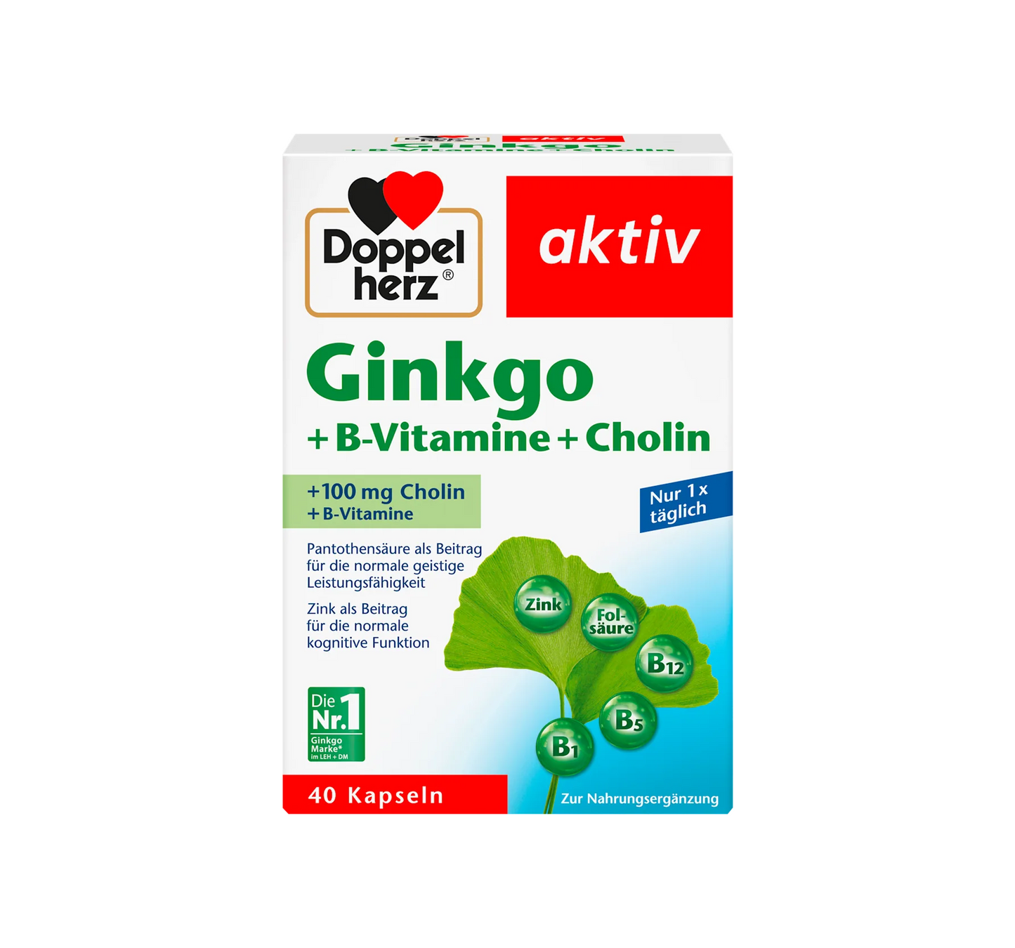 Ginkgo + B Vitamins + Choline Capsules 40 pcs, 22.4 g