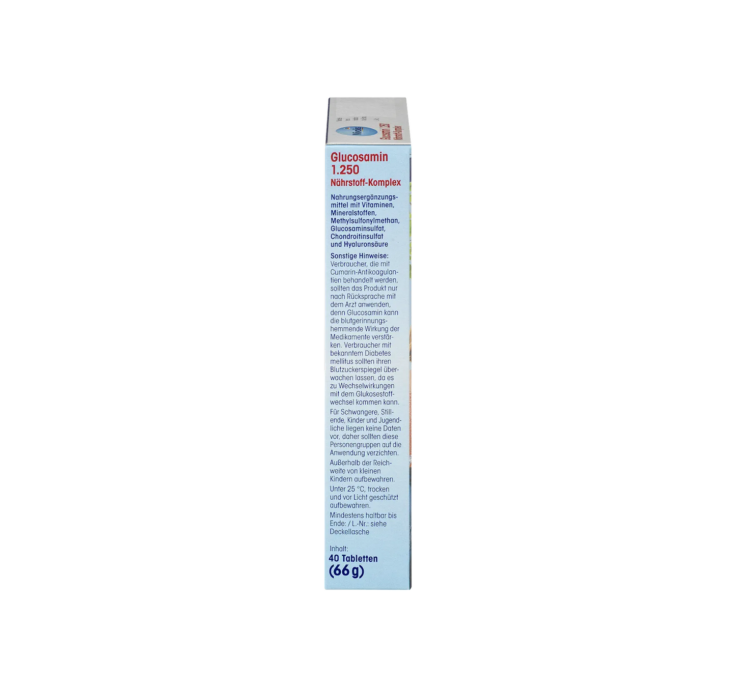 Complexe nutritif Glucosamine 1250, 40 comprimés, 66 g