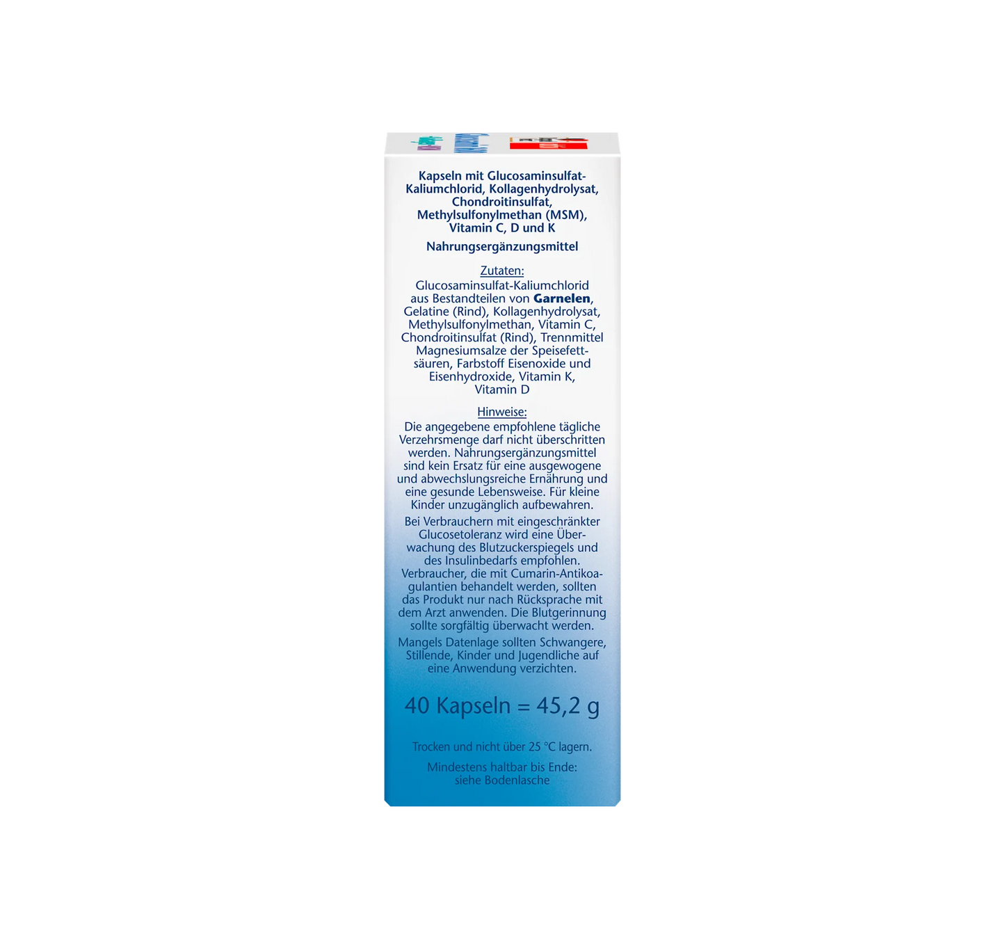 Glucosamine 1600 Collagen MSM Vitamin C Capsules 40 pcs, 45.2 g