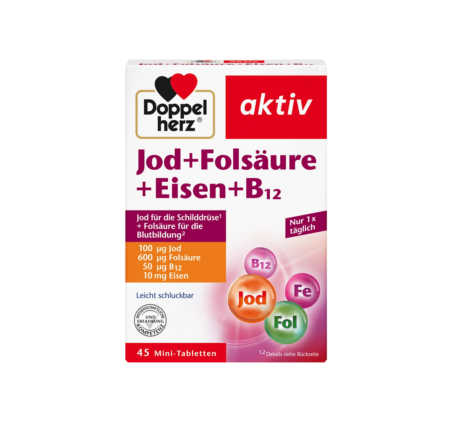 Iodine + Folic Acid + Iron Tablets 45 pcs., 20.4 g