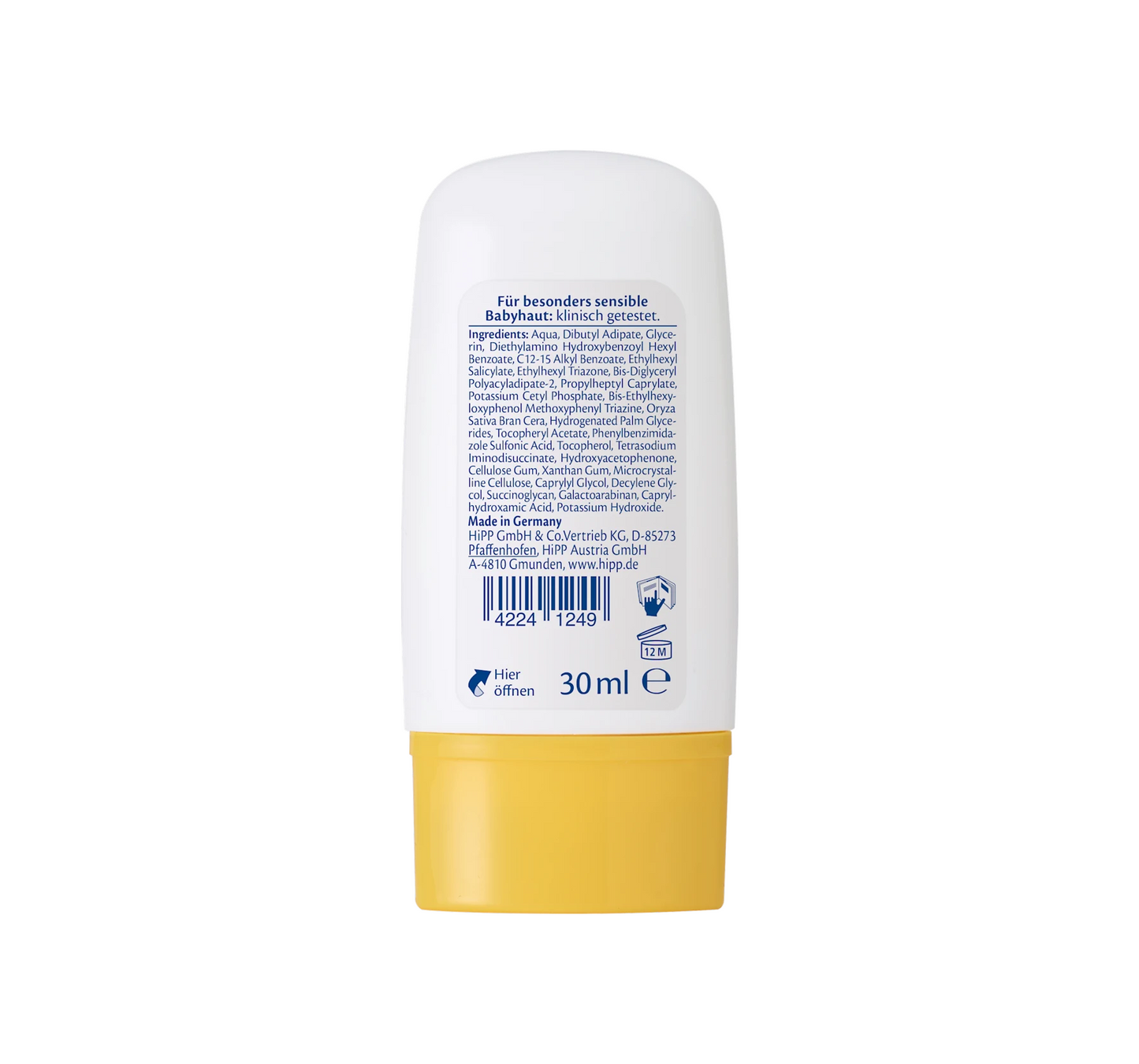 Protector solar ultrasensible para niños FPS 50+, 30 ml