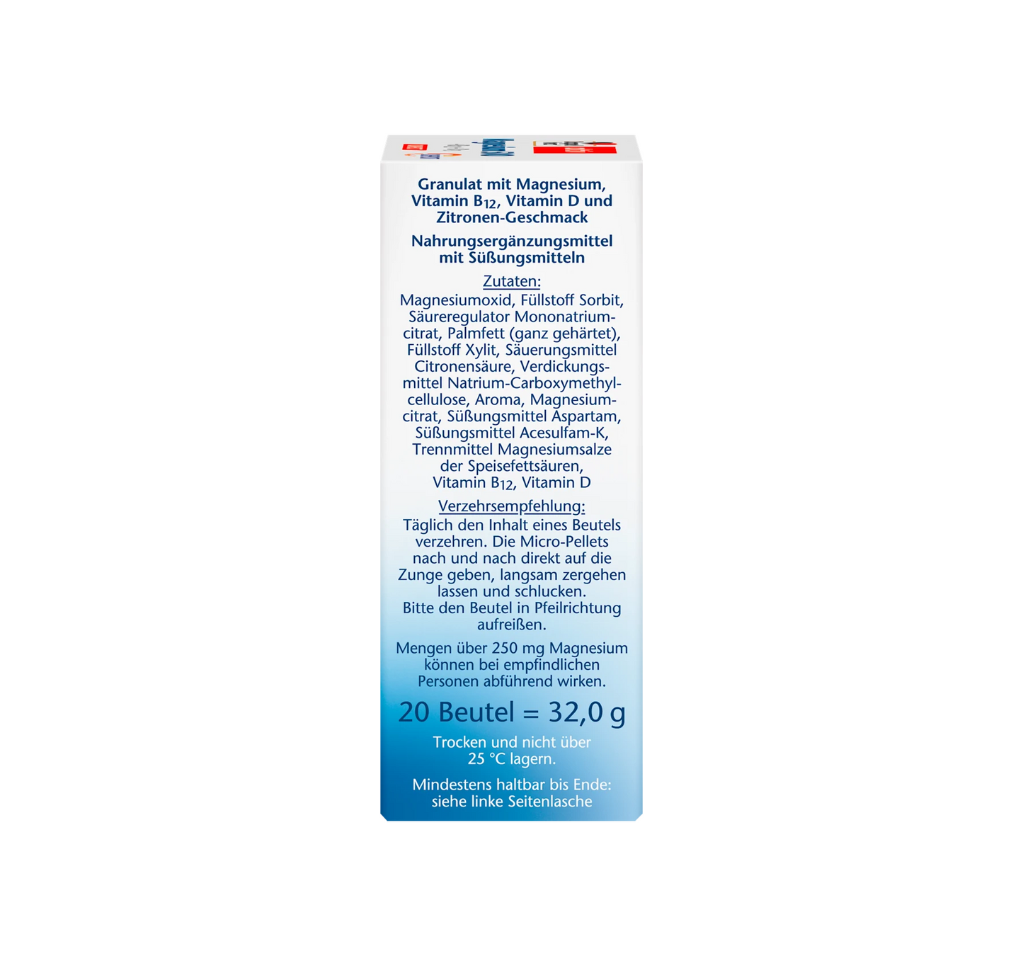 Magnesium 500 +B12 +D3 direct granules 20 pieces, 32 g