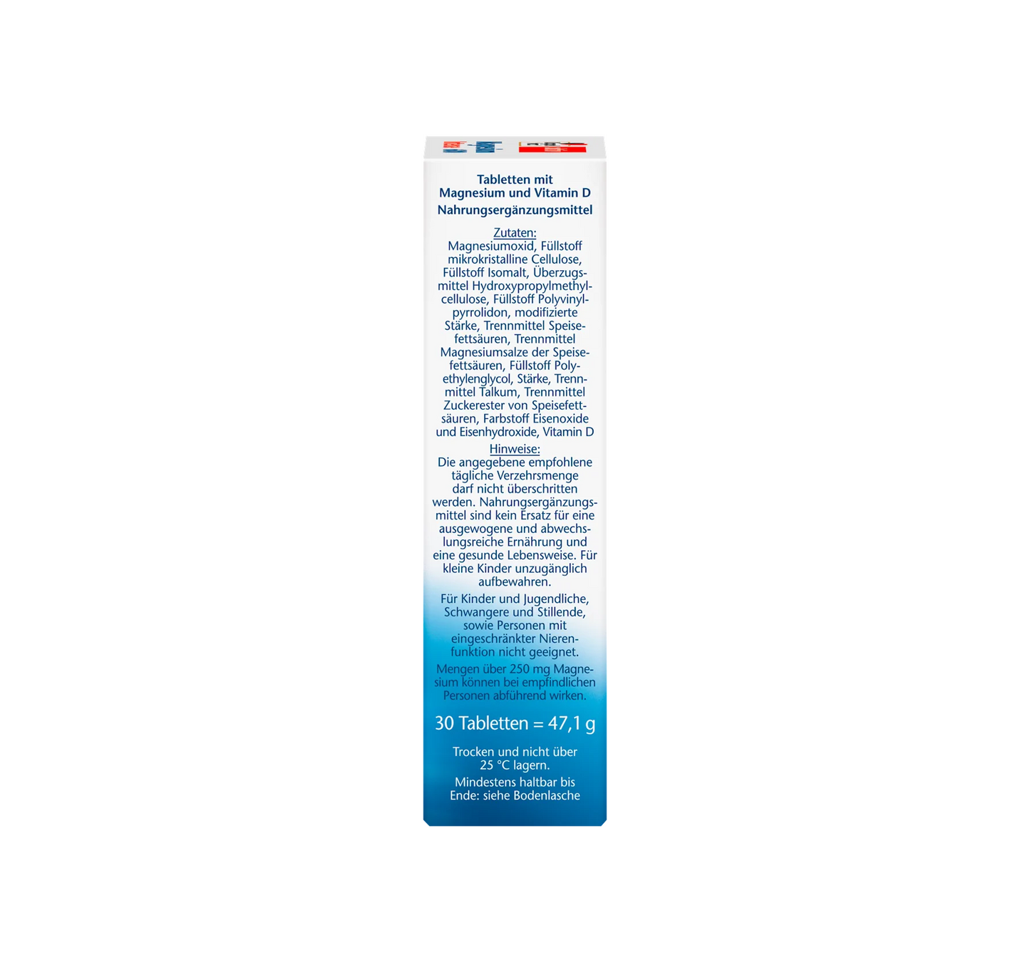 Comprimidos de magnesio intenso 600 + vitamina D3, 30 unidades, 47,1 g