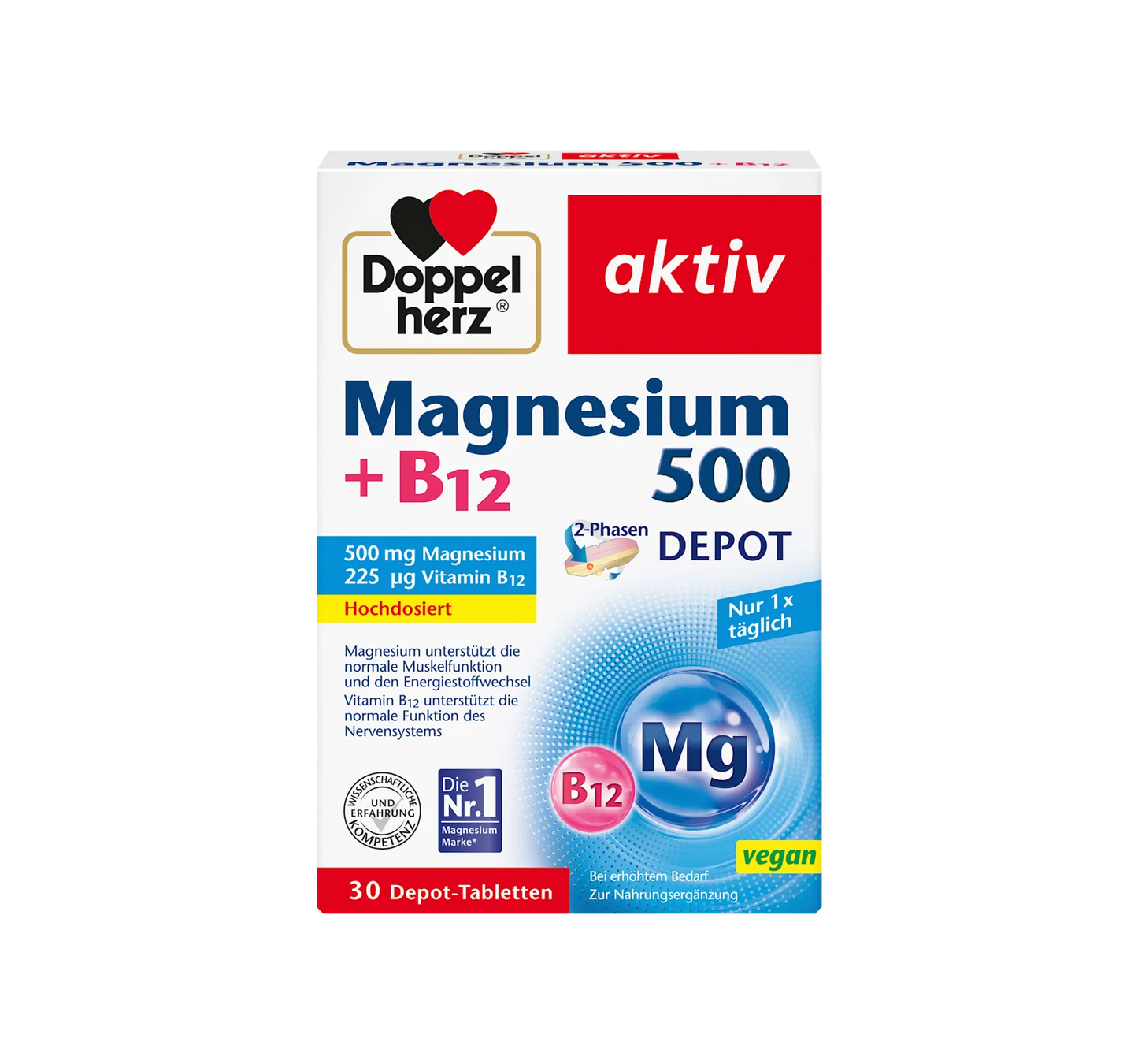 Magnesium 500 + B12 2-Phase Depot Tablets 30 pcs, 51 g
