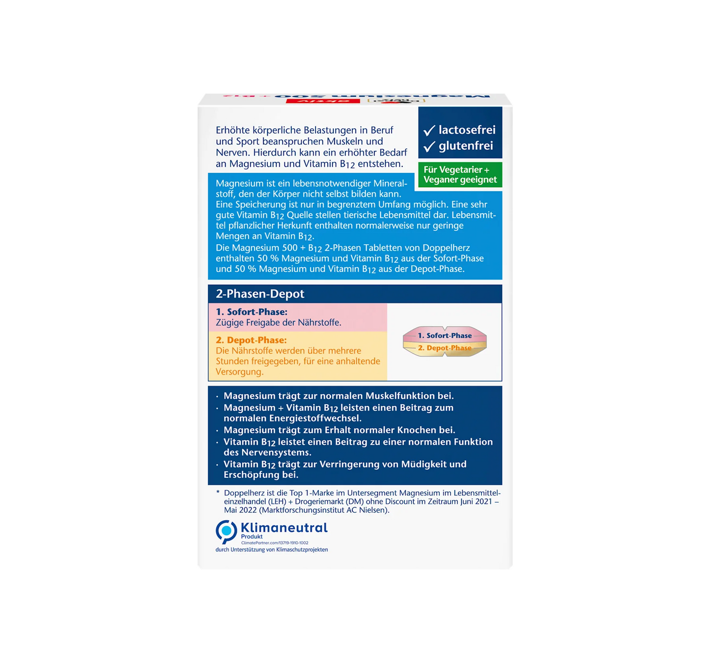 Magnesium 500 + B12 2-Phase Depot Tablets 30 pcs, 51 g