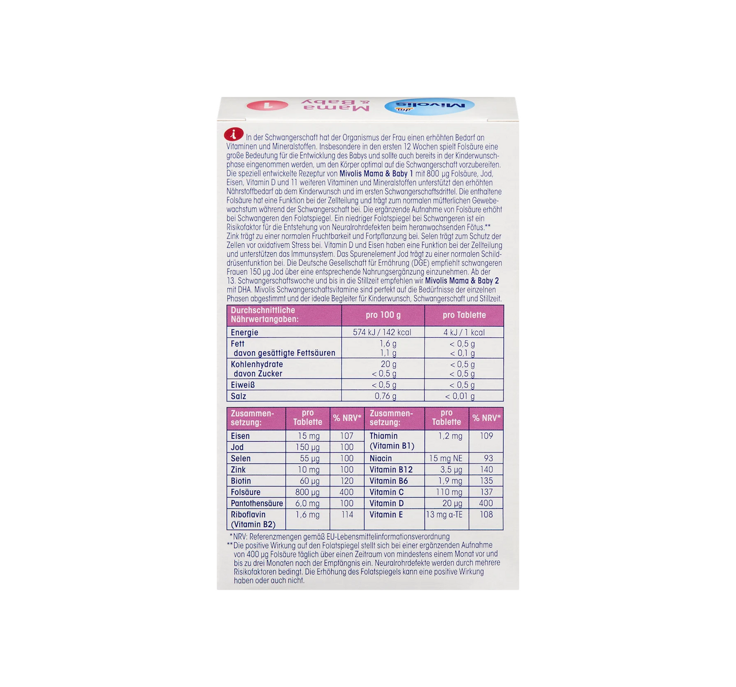 Mama & Baby 1 tablets 30 pcs, 22 g