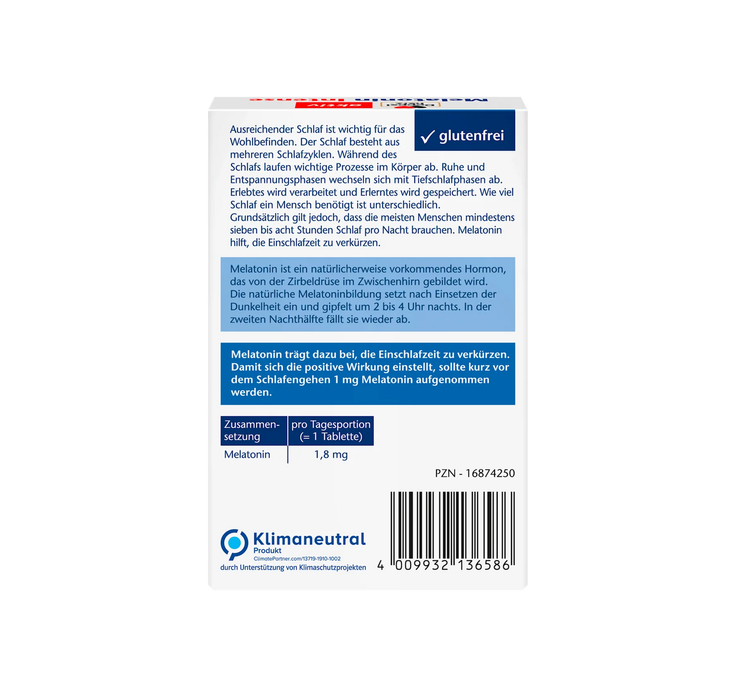 Comprimés de mélatonine intense mini 40 pièces, 3,7 g