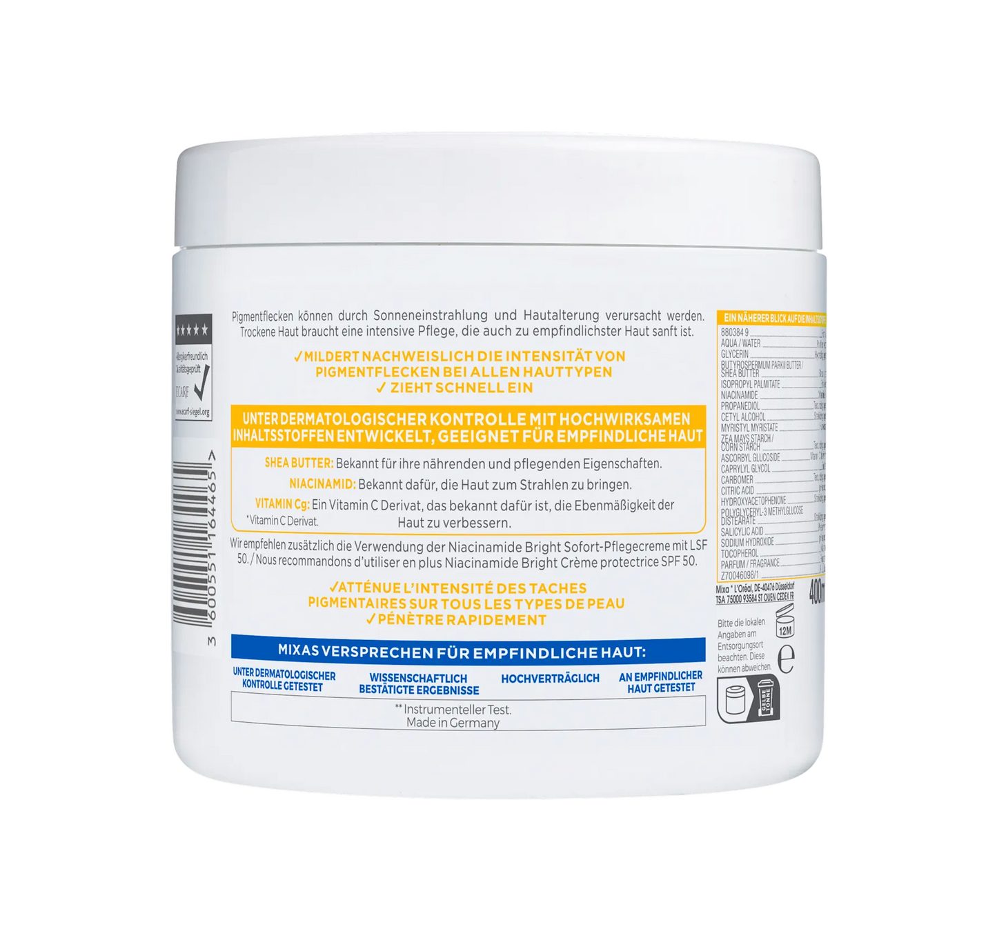 Niacinamide Bright Care Cream, 400 ml