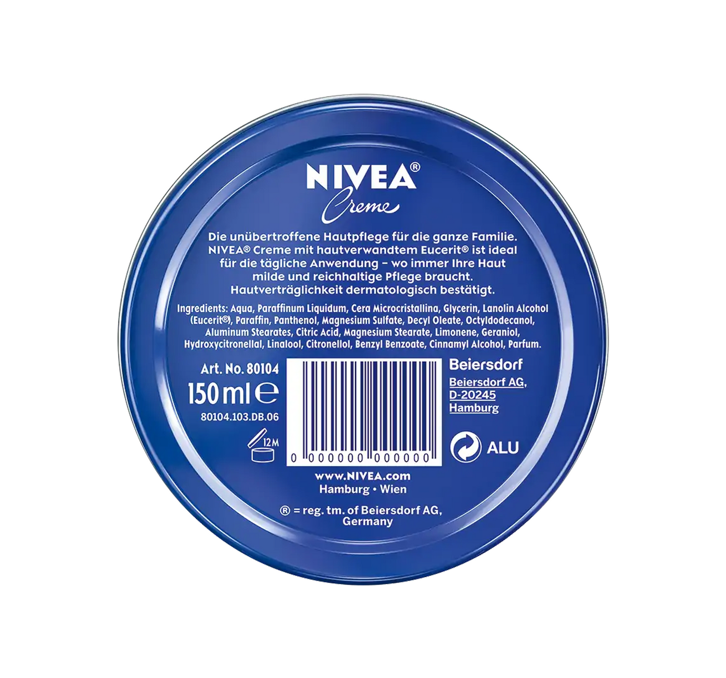Nivea Face cream made in Germany in a tin, 150 ml