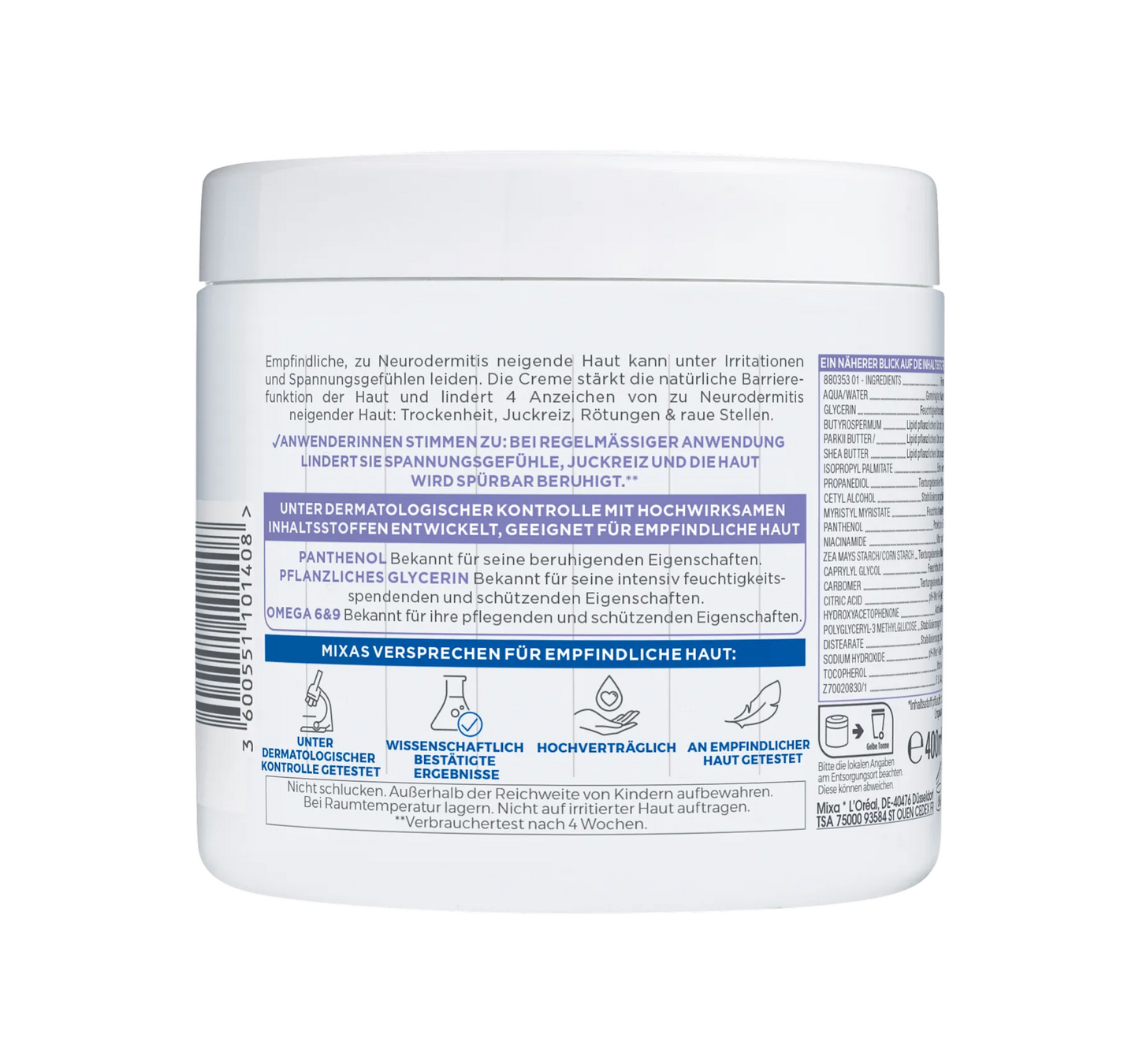 Panthenol Comfort Care Cream, 400 ml