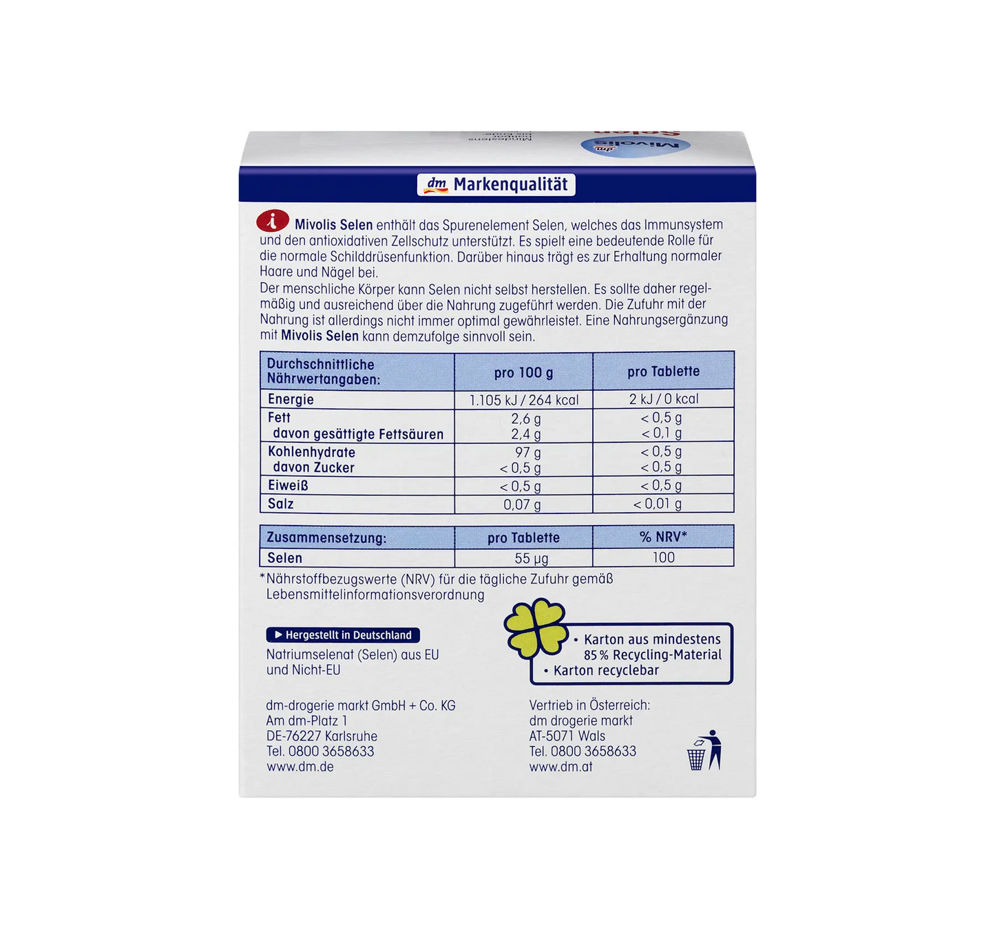 Sélénium, mini comprimés 60 pièces, 9 g