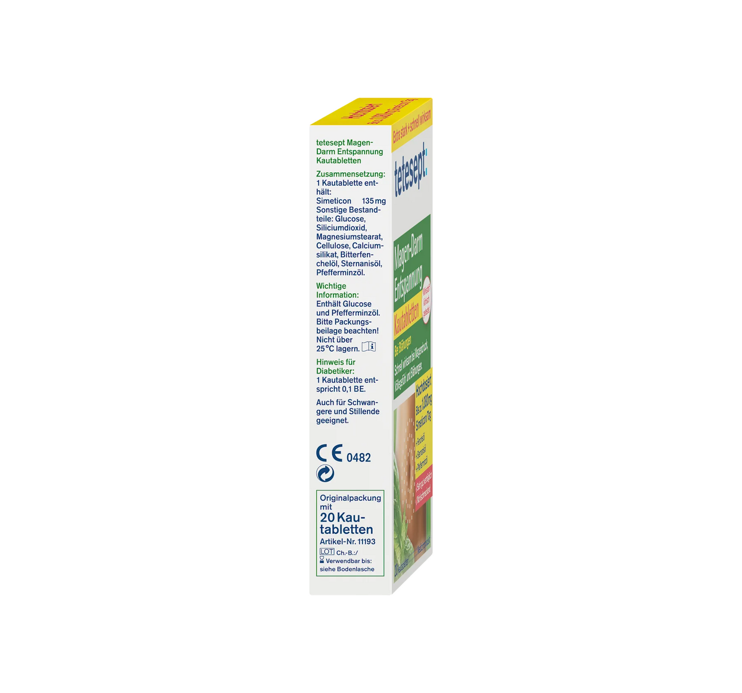 Stomach and Intestinal Relaxation Chewable Tablets, 20 pcs