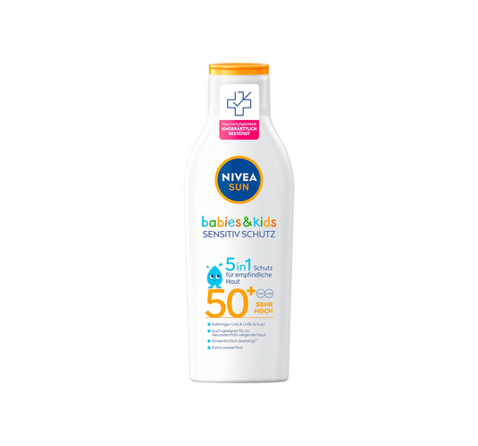 儿童防晒乳,敏感肌肤防护和护理,SPF 50+,200 毫升