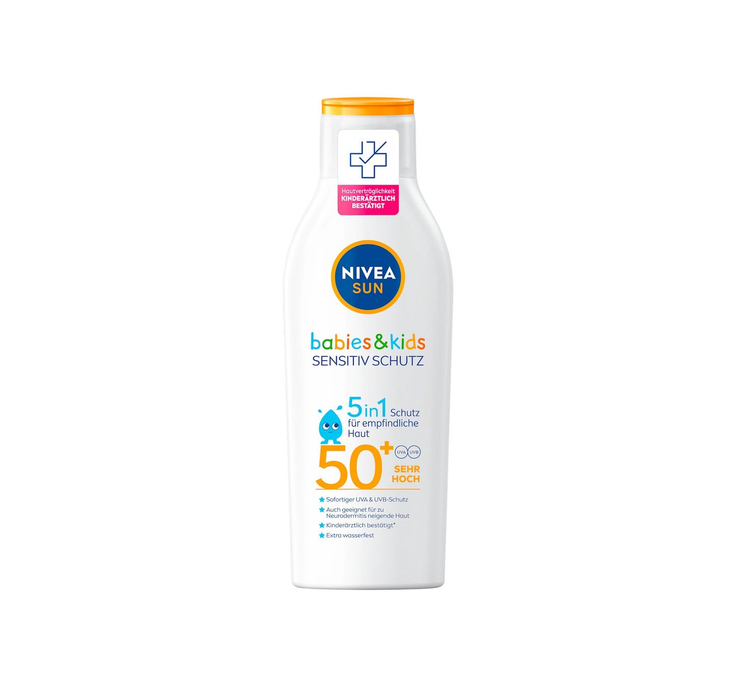 Leche solar para niños, protección y cuidado para pieles sensibles, FPS 50+, 200 ml