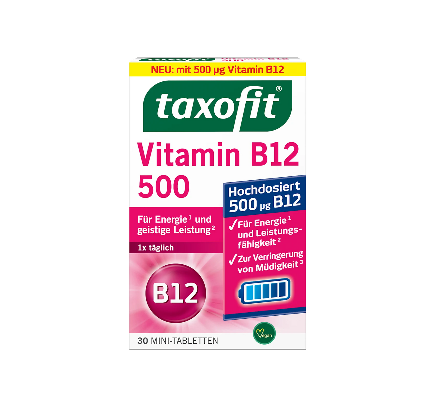 Vitamin B12 500 Mini Tablets 30 pcs, 4.7 g