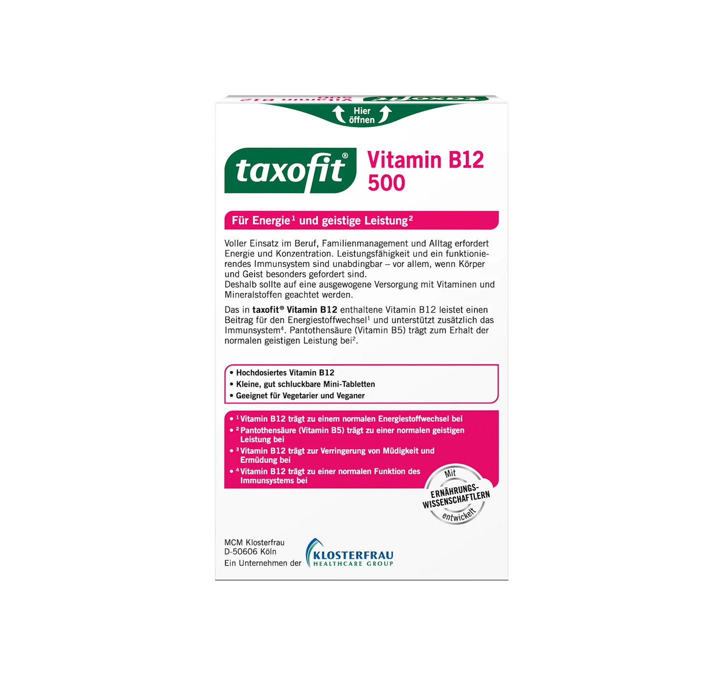 Vitamin B12 500 Mini Tablets 30 pcs, 4.7 g