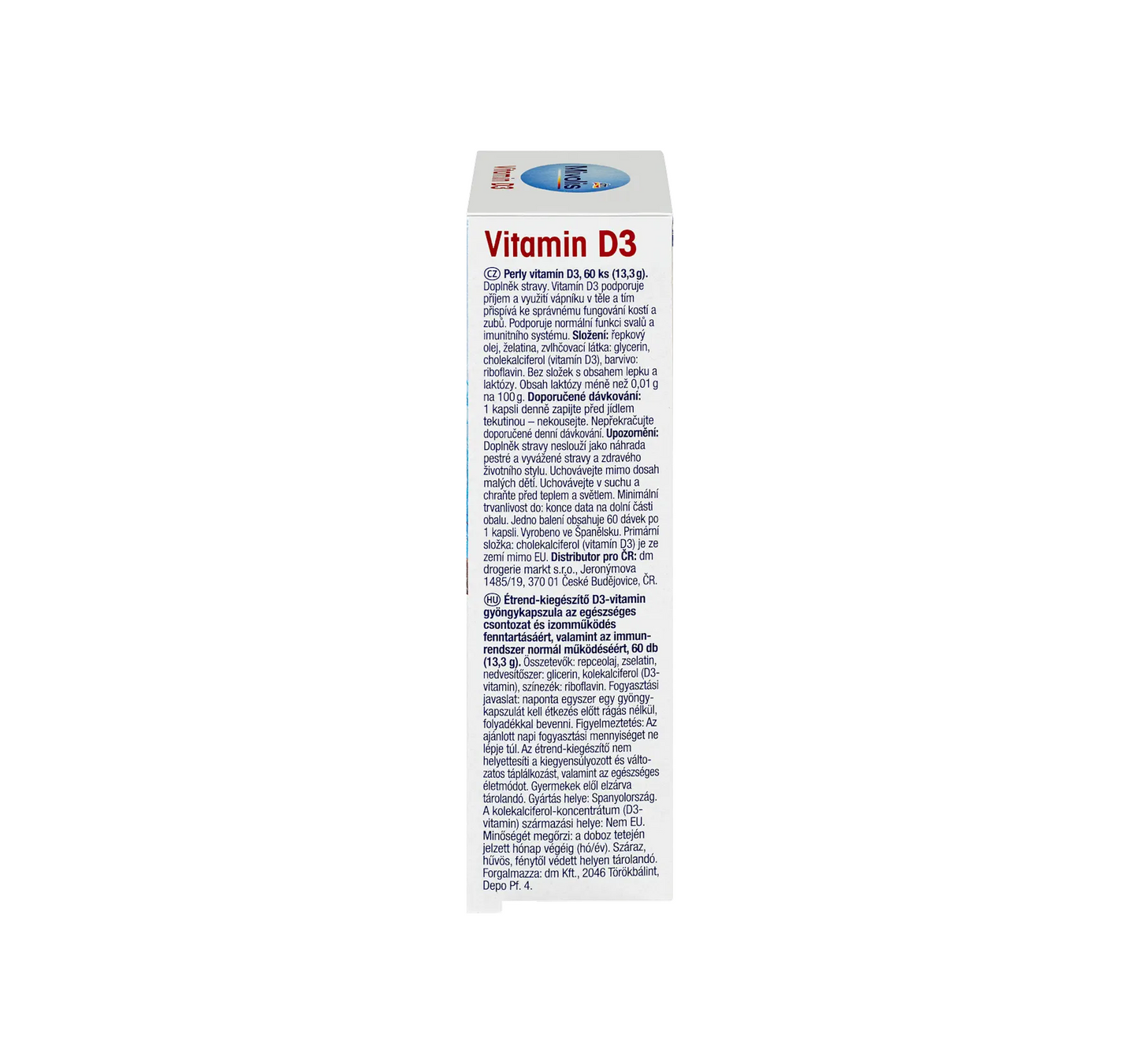 Vitamin D3 pearls 1000 IU 60 pieces, 13.3 g