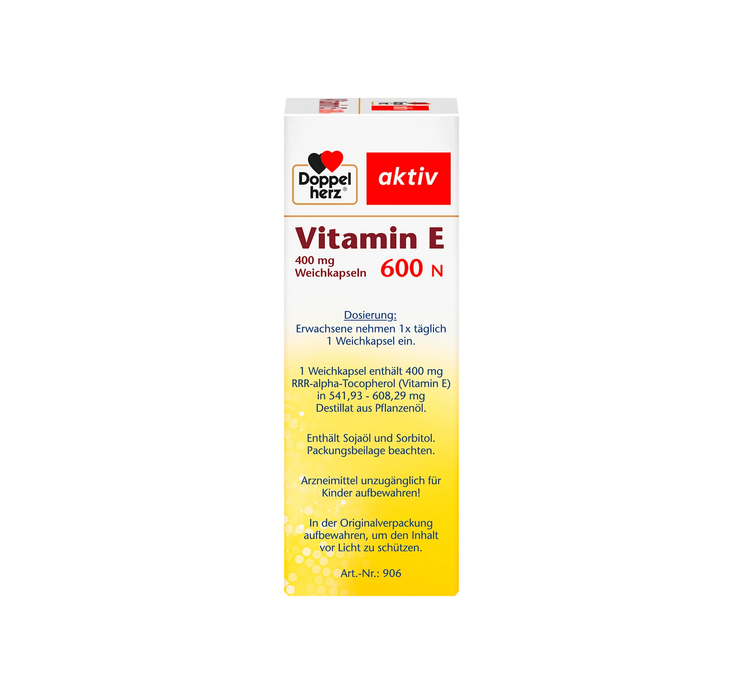 Cápsulas de vitamina E 600N, 40 unidades