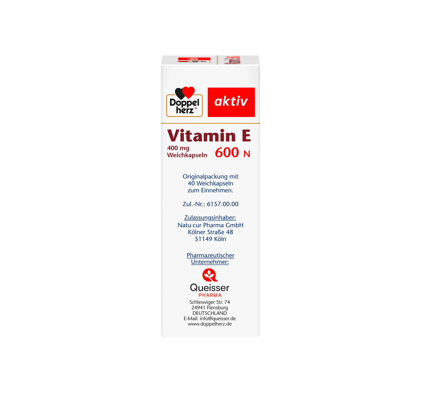 Cápsulas de vitamina E 600N, 40 unidades