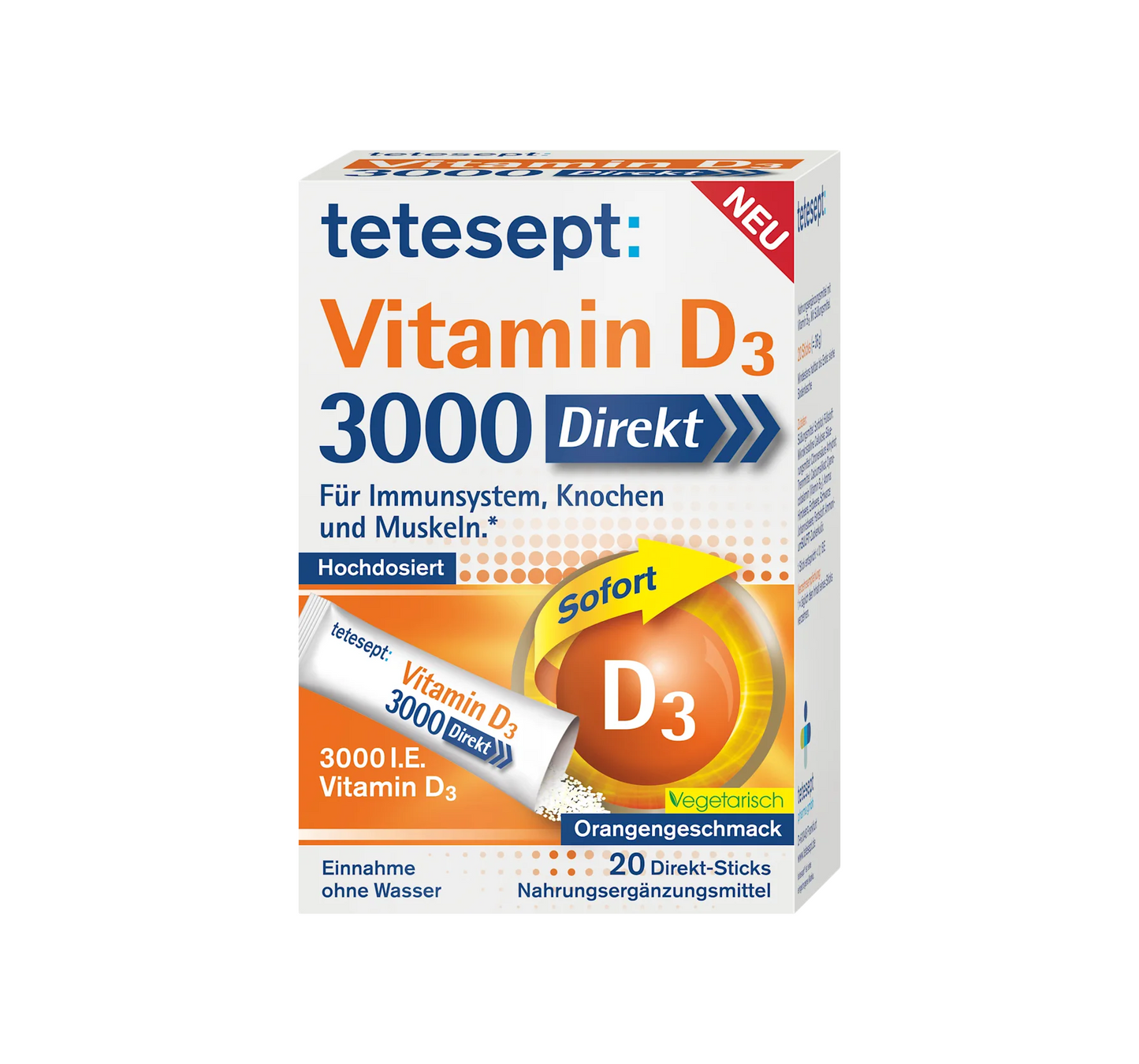 Vitamina D 3000 UI sticks directos 20 unidades, 36 g
