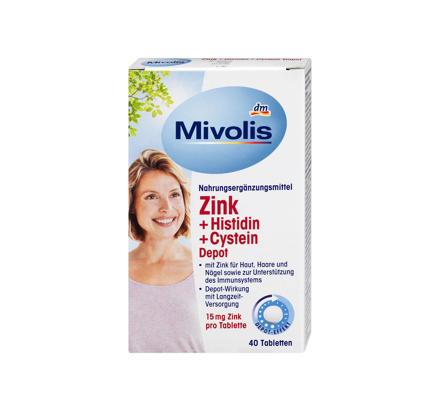 Zinc + Histidine + Cysteine Depot (L-cysteine), 40 tablets, 19 g