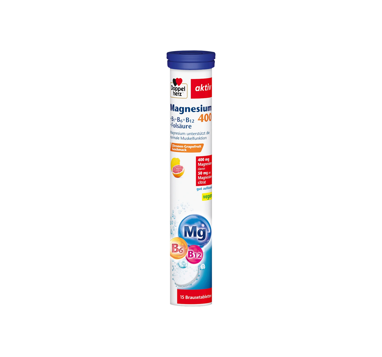 Magnesium 400 + Vitamins B6 + B12 + Folic Acid, 97.5 g