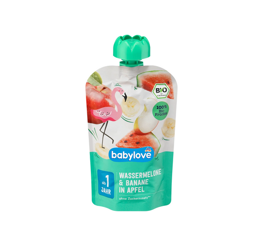 Squeeze Pouch Watermelon & Banana in Apple from 1 year, 100 g