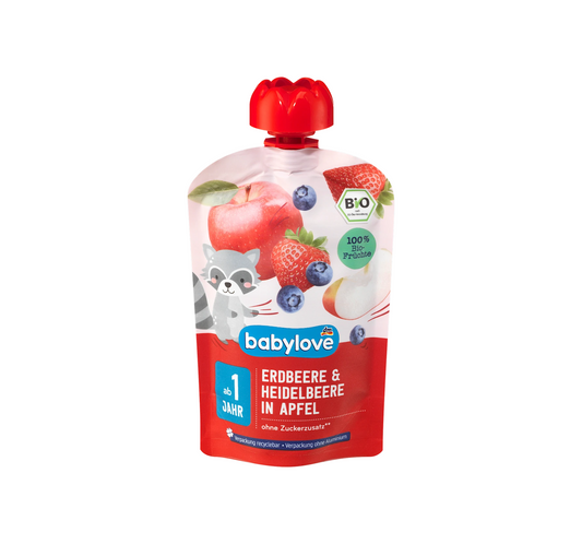 Strawberry & Blueberry in Apple Pouch, ages 1+, 100g