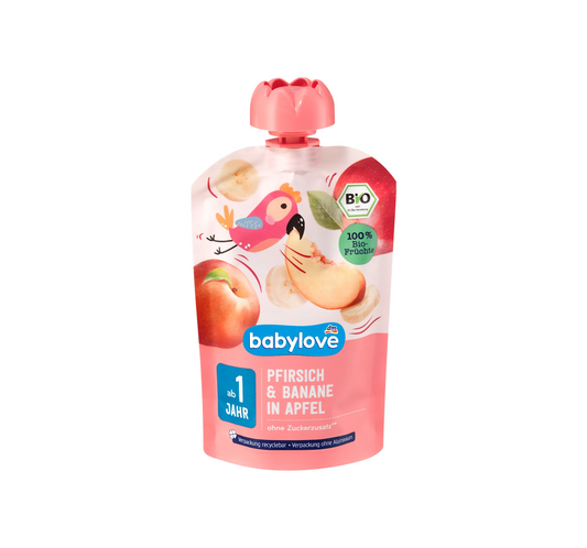 Peach & Banana in Apple Queeze from 1 year, 100 g