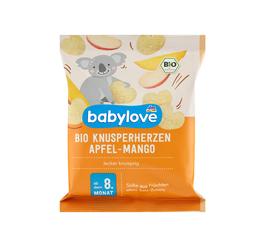 Baby Snack Crunchy Hearts Apple-Mango, from 8 months, 30 g