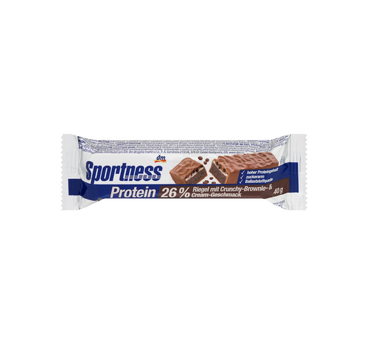 Barre protéinée 26 %, saveur brownie croquant et crème, 40 g
