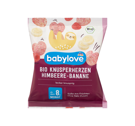 Babysnack Crunchy Hearts Raspberry Banana, from 8 months, 30 g