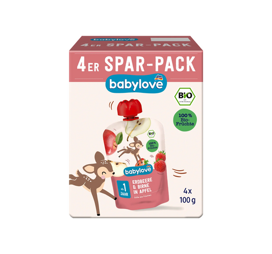 Strawberry & Pear in Apple Pouch from 1 year, 400 g