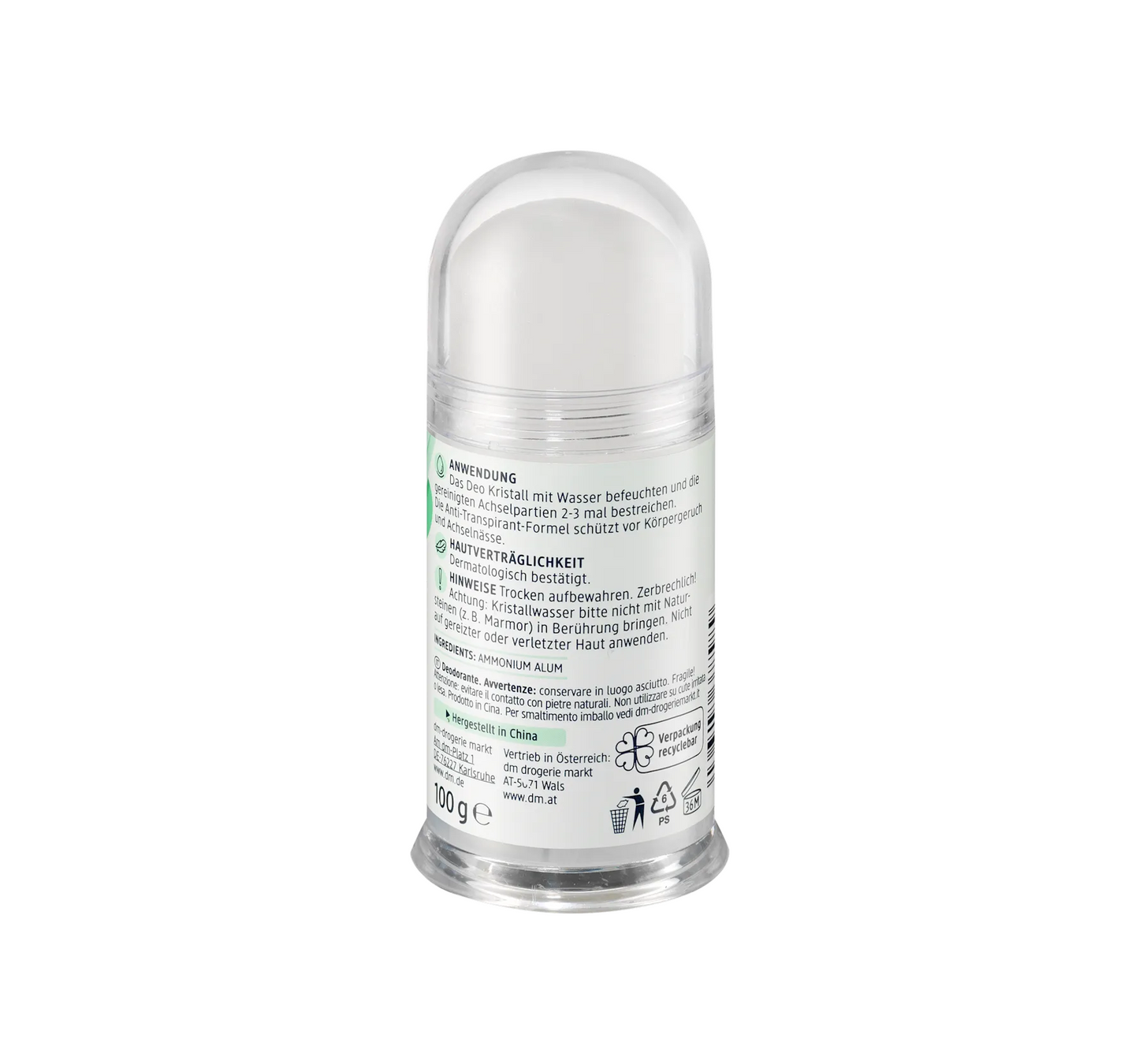 Antiperspirant deodorant stick crystal, 100 g