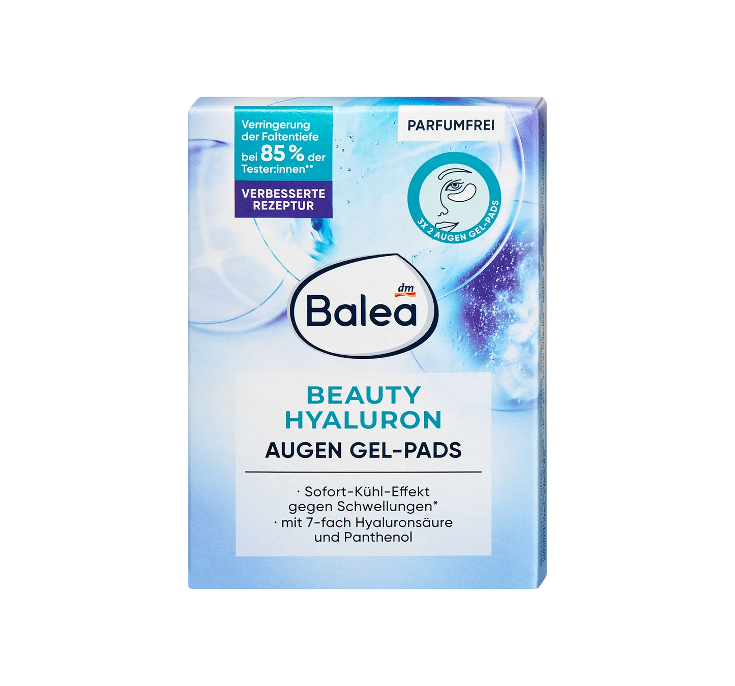 Almohadillas de gel para ojos Beauty Hyaluron (3 pares), 6 piezas