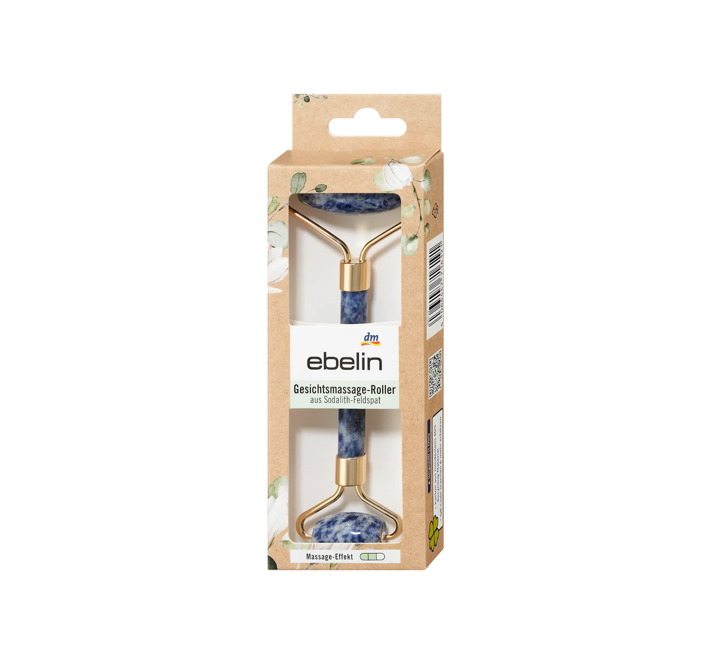 Facial massage roller made of sodalite feldspar, 1 piece